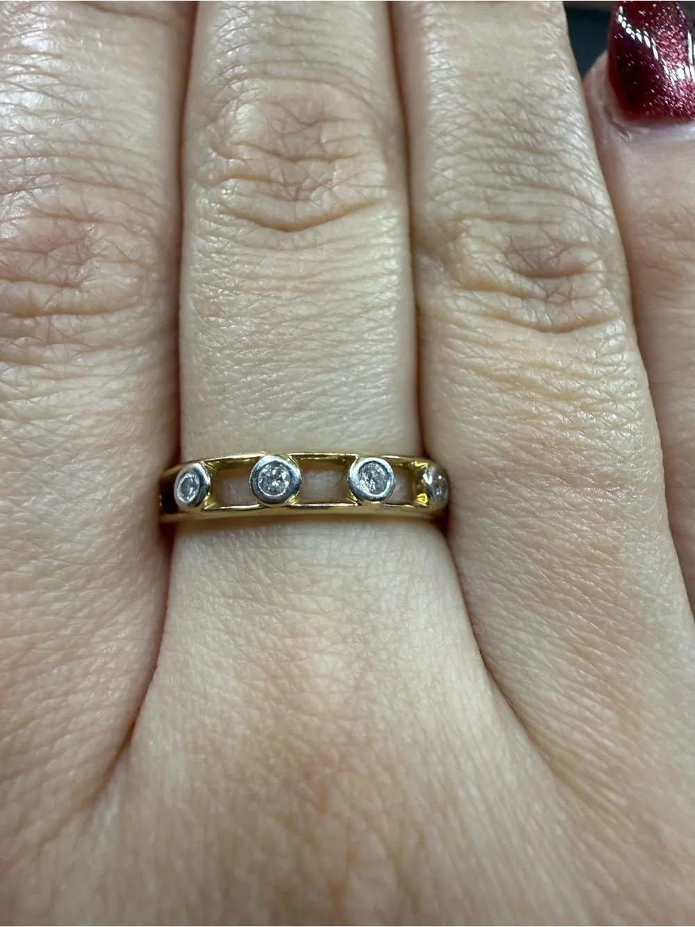 Two-Tone Diamond Bubble Band